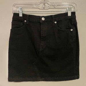 Free People Black Denim Mini Skirt